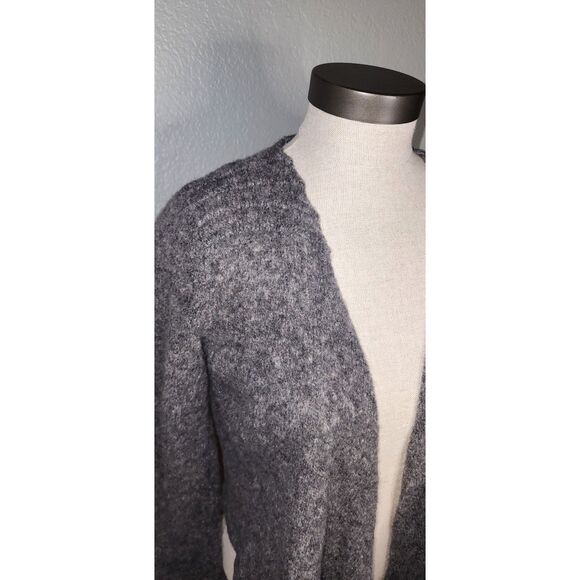 Vintage Bebhinn Marten Grey Cropped Tie Front Irish Wool Blend Cardigan Size M - Picture 5 of 11